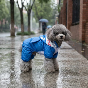 Shark Waterproof Dog Raincoat with Reflective Strip