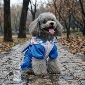 Shark Waterproof Dog Raincoat with Reflective Strip
